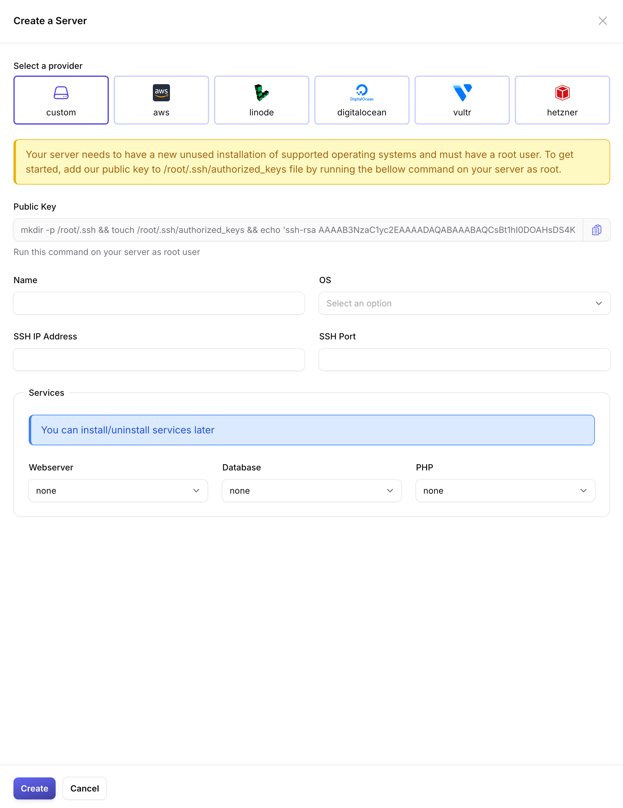 Create Server
